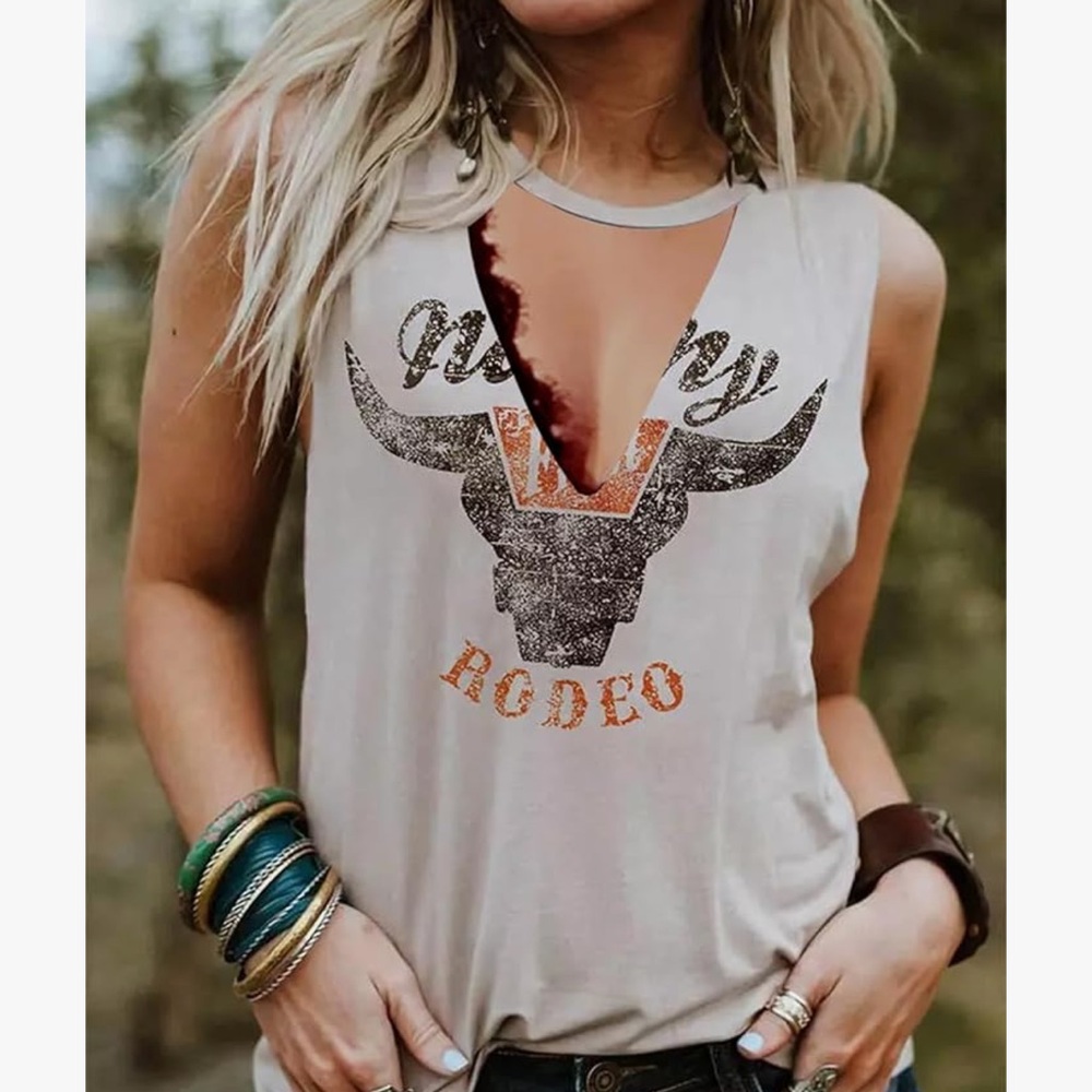 Cowboy Rodeo Graphic Tank Top